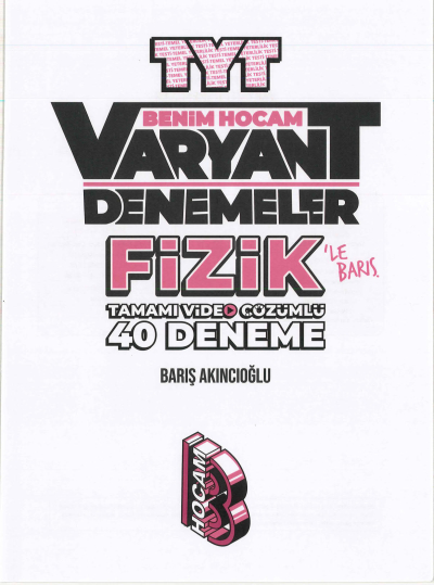 TYT FİZİK VARYANT 40 DENEME Vega Efsanesi