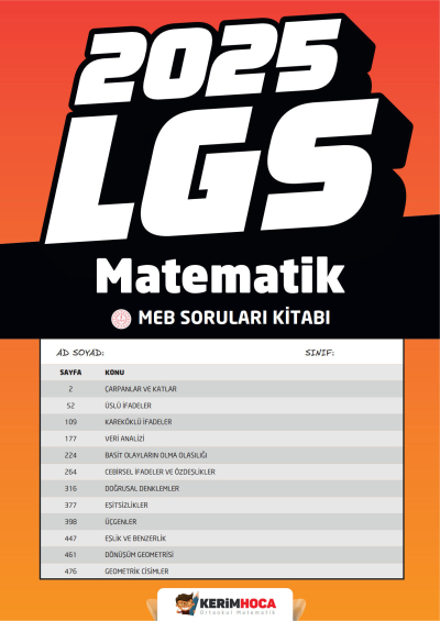 2025 LGS Matematik Meb Soruları Kitabı Kerim Hoca