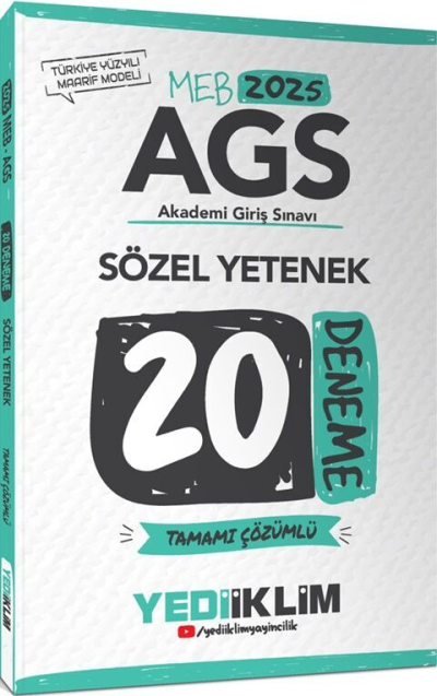 2025 MEB AGS Sözel Yetenek Tamamı Çözümlü 20 Deneme Yediiklim Yayınları Vega Efsanesi