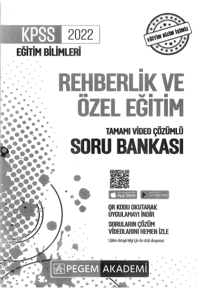 2022 KPSS Eğitim Bilimleri REHBERLİK VE ÖZEL EĞİTİM SORU BANKASI Vega Efsanesi
