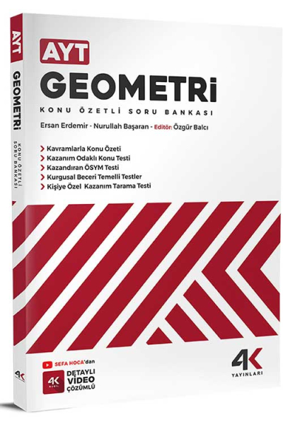 AYT Geometri Konu Özetli Soru Bankası 4K Yayınları Vega Efsanesi