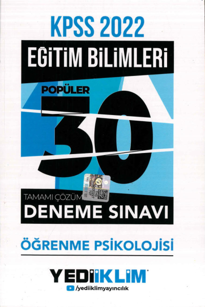 ÖĞRENME PSİKOLOJİSİ 30LU DENEME SINAVI TAMAMI ÇÖZÜMLÜ