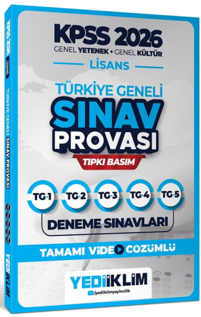 2026 KPSS Lisans GY-GK Türkiye Geneli Sınav Provası Tıpkı Basım Deneme Sınavları Tamamı Video Çözümlü Yediiklim Yayınları (TG1-2-3-4-5) Vega Efsanesi