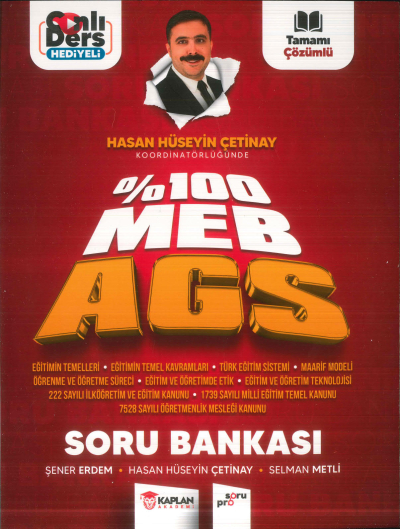 2025 %100 MEB AGS Eğitim ve Eğitim Mevzuatı Soru Bankası KAPLAN AKADEMİ