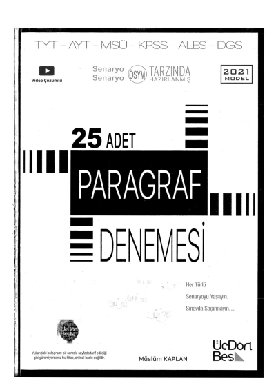 TYT AYT Paragraf 25 Deneme Vega Efsanesi