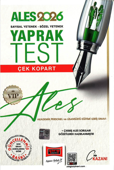 2026 ALES VIP Sayısal-Sözel Yetenek Çek Kopart Yaprak Test Yargı Yayınevi Vega Efsanesi