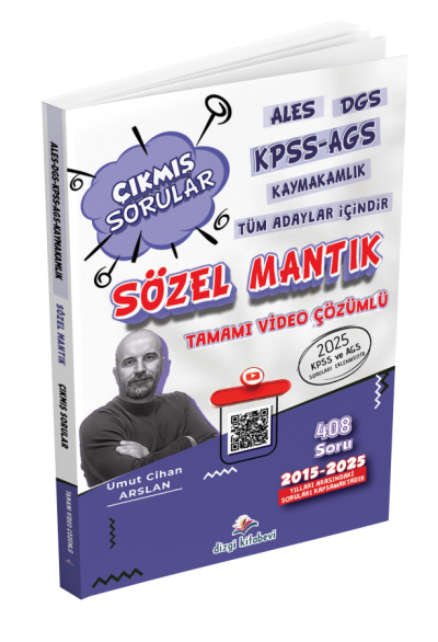 ALES DGS KPSS AGS Kaymakamlık Tüm Adaylar İçin Sözel Mantık Tamamı Video Çözümlü Çıkmış Sorular Dizgi Kitap
