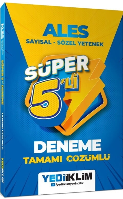 2027 ALES Tamamı Çözümlü Süper 5 li Deneme Yediiklim Yayınları Vega Efsanesi