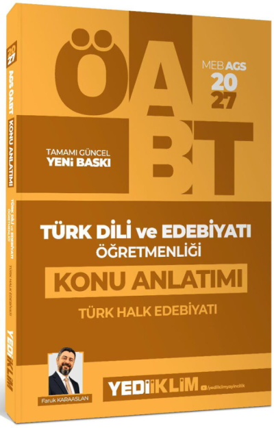 2027 MEB AGS ÖABT Türk Dili ve Edebiyatı Öğretmenliği Türk Halk Edebiyatı Konu Anlatımı Yediiklim Yayınları