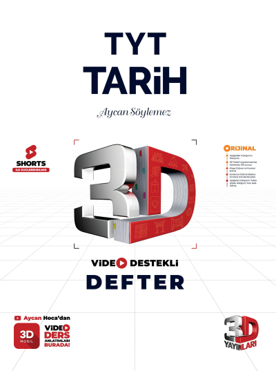 3D Yayınları TYT Tarih Video Destekli Defter