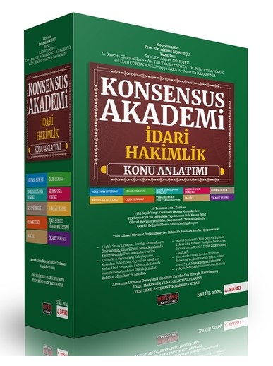 KONSENSUS Akademi İdari Yargı Hakim Yardımcılığı Sınavı Konu Anlatımı Eylül 2024 Vega Efsanesi