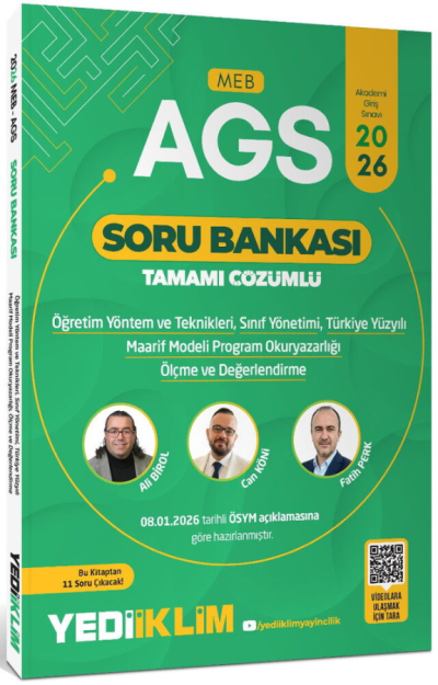 2026 MEB-AGS Eğitim Bilimleri ÖYT Sınıf Maarif Modeli Program Okuryazarlığı Ölçme Soru Bankası Çözümlü Yediiklim Yayınları
