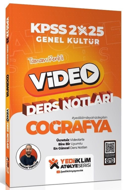 2025 KPSS Atölye Genel Kültür Coğrafya Video Ders Notları Yediiklim Yayınları