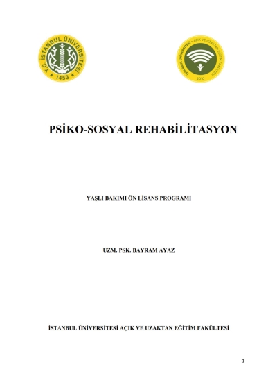 Psiko-Sosyal Rehabilitasyon Vega Efsanesi