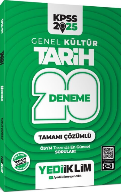 2025 KPSS Genel Kültür Tarih Tamamı Çözümlü 20 Deneme Vega Efsanesi