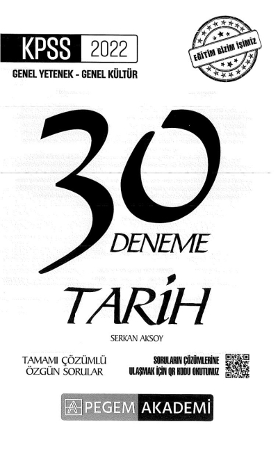 30LU TARİH ÇÖZÜMLÜ DENEME