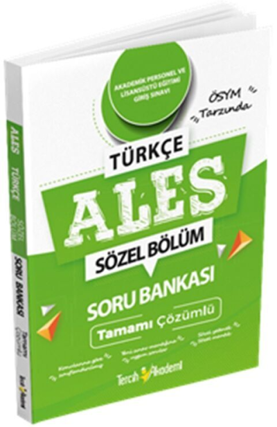 ALES Türkçe Sözel Bölüm Tamamı Çözümlü Soru Bankası Tercih Akademi Vega Efsanesi
