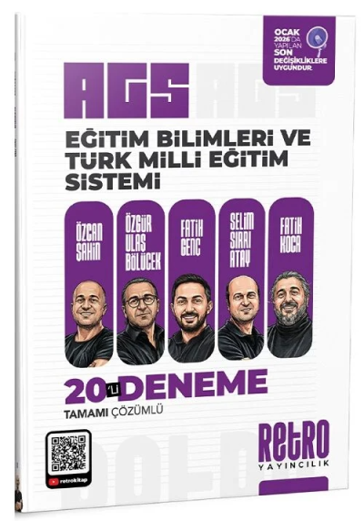MEB AGS Eğitim Bilimleri Ve Türk Milli Eğitim Sistemi 20 Deneme Retro Yayıncılık Vega Efsanesi