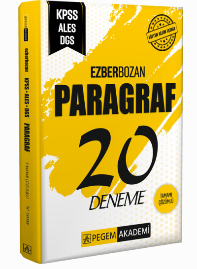 Ezberbozan KPSS ALES DGS Paragraf 20 Deneme Pegem Akademi Yayıncılık Vega Efsanesi