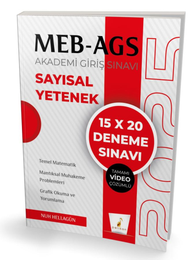2025 MEB AGS Hazırlık Sayısal Yetenek 15x20 Tamamı Video Çözümlü Deneme Sınavı Pelikan Yayınları