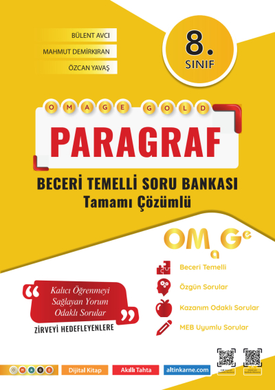 8. Sınıf Omage Gold Paragraf Soru Bankası Omega Yayınları