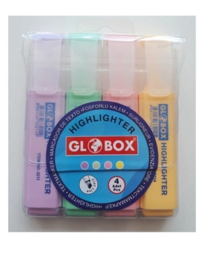 Globox Fosforlu Kalem Pastel Renk 4.lü Vega Efsanesi