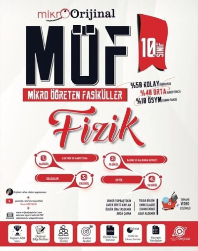 Mikro 10. Sınıf Fizik MÖF Mikro Öğreten Fasiküller Orijinal Yayınları Vega Efsanesi