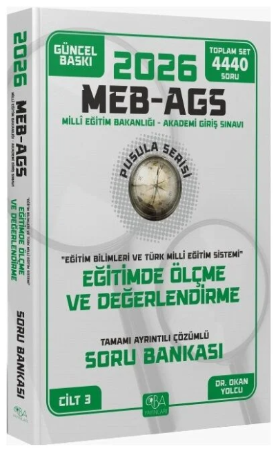 2026 MEB-AGS Eğitim Bilimleri Eğitimde Ölçme ve Değerlendirme Soru Bankası Çözümlü Pusula Serisi CBA Yayınları Vega Efsanesi