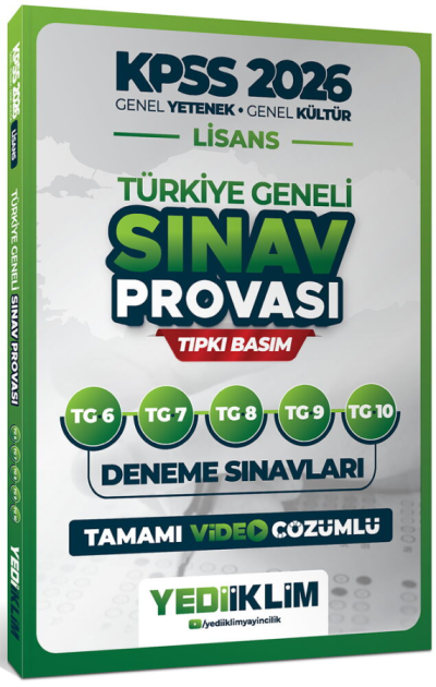 2026 KPSS Genel Yetenek Genel Kültür Lisans Türkiye Geneli Sınav Provası 5 Deneme Çözümlü (6-7-8-9-10) Yediiklim Yayınları Vega Efsanesi