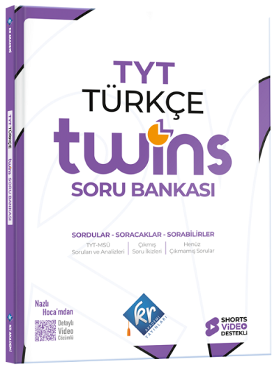 YKS TYT Türkçe Twins Soru Bankası Çözümlü KR Akademi