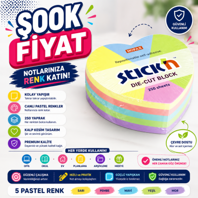Neon 250 Yaprak Yapışkanlı 51x51 Küp Not Kağıdı Vega Efsanesi