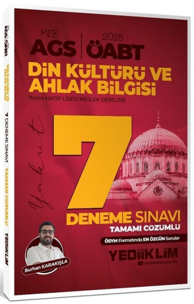 2025 ÖABT MEB-AGS Din Kültürü ve Ahlak Bilgisi Öğretmenliği 7 Deneme Çözümlü - Burhan Karakışla Yediiklim Yayınları Vega Efsanesi