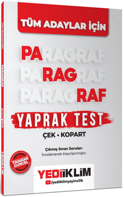 Paragraf Çek Kopart Yaprak Test Yediiklim Yayınları Vega Efsanesi