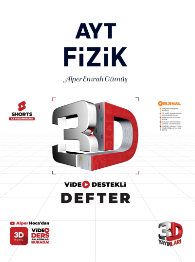 3D AYT Fizik Video Destekli Defter