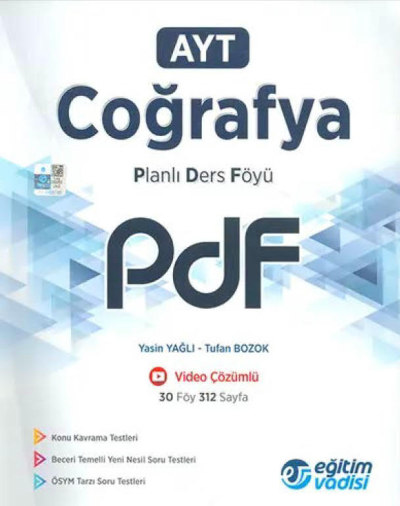 AYT Coğrafya Planlı Ders Föyü PDF Eğitim Vadisi Yayınları