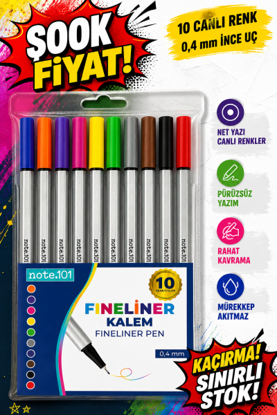 Note.101 Fineliner 10'lu Set Vega Efsanesi