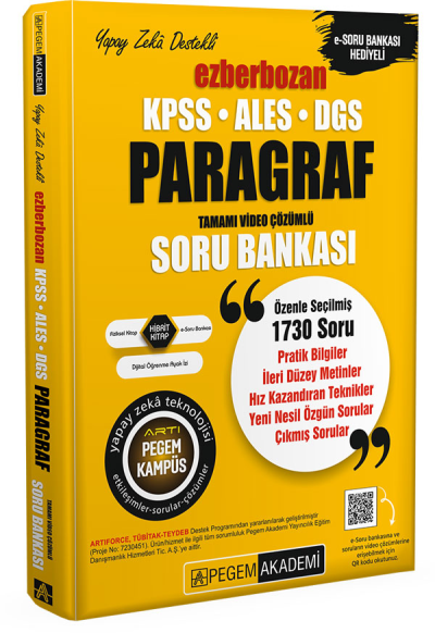 2026 AGS-KPSS-ALES-DGS Ezberbozan Paragraf Tamamı Video Çözümlü Soru Bankası Pegem Akademi Yayıncılık Vega Efsanesi