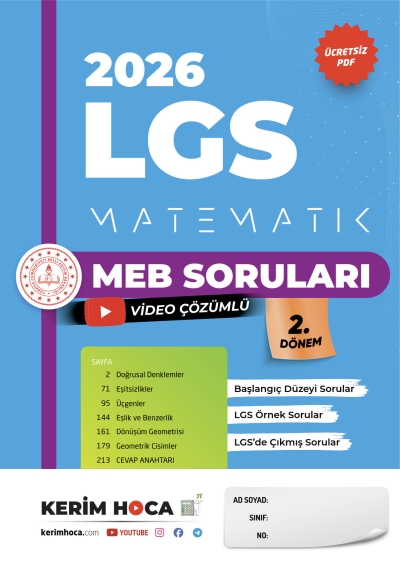 2026 LGS Matematik Meb Soruları Kitabı Kerim Hoca Vega Efsanesi