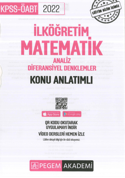 İLKÖĞRETİM MATEMATİK ANALİZ- DİFERANSİYEL DENKLEMLER KONU ANLATIMLI Vega Efsanesi