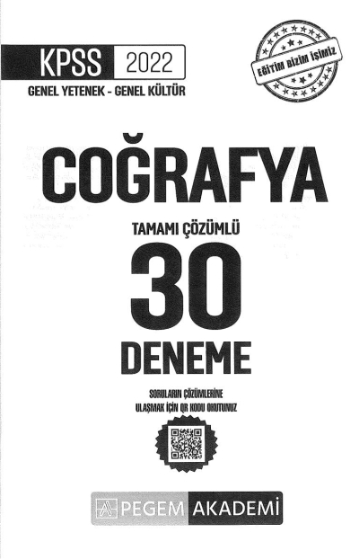 30LU COĞRAFYA ÇÖZÜMLÜ DENEME Vega Efsanesi