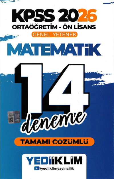 2026 KPSS Ortaöğretim Ön Lisans Genel Yetenek Matematik Tamamı Çözümlü 14 Deneme Yediiklim Yayınları Vega Efsanesi