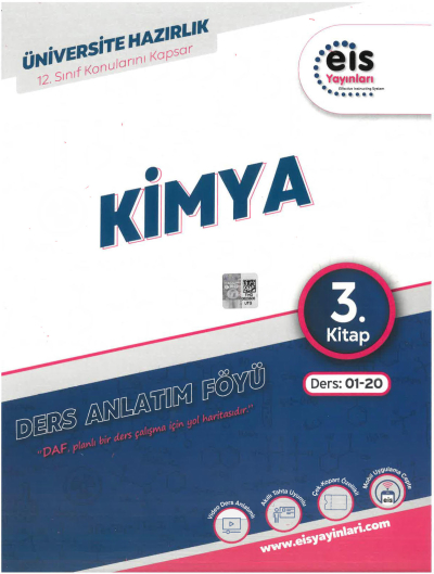 YKS Mavi Set DAF Kimya Ders Anlatım 3.Kitap EIS Yayınları Ders:01-20 12. Sınıf Konularını Kapsar Vega Efsanesi