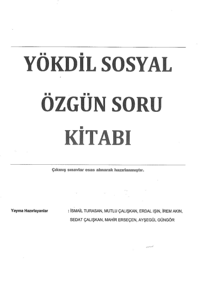 YÖKDİL SOSYAL ÖZGÜN SORU KİTABI Vega Efsanesi