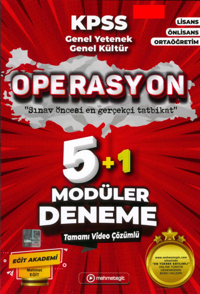 KPSS Genel Kültür Genel Yetenek Operasyon 5 Deneme Video Çözümlü Mehmet Eğit Yayınları Vega Efsanesi