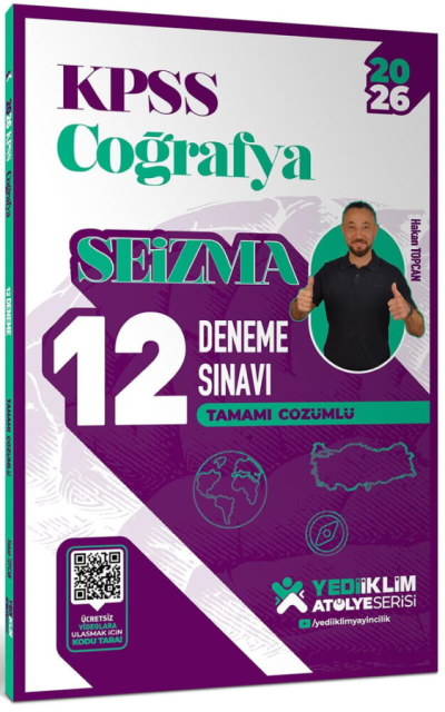 2026 KPSS Atölye Serisi Coğrafya Seizma Tamamı Çözümlü 12 Deneme Sınavı Yediiklim Yayınları Vega Efsanesi