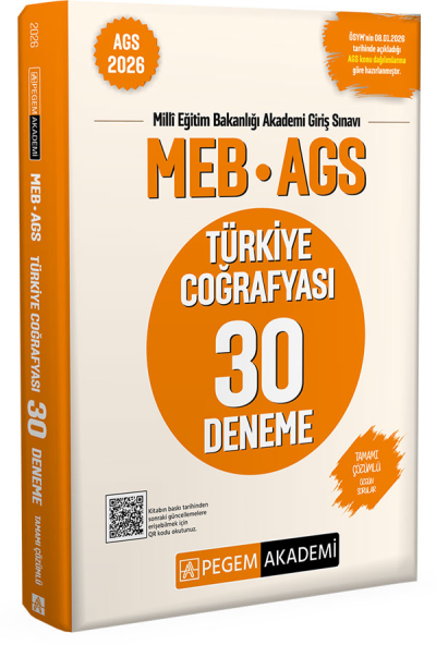 2026 MEB AGS Türkiye Coğrafyası 30 Deneme Pegem Akademi Vega Efsanesi