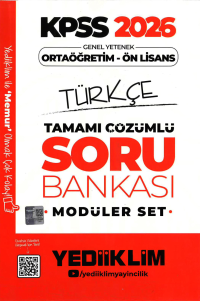 2026 KPSS Lise Ortaöğretim Ön Lisans Soru Bankası Çözümlü Modüler TÜRKÇE Yediiklim Yayınları Vega Efsanesi