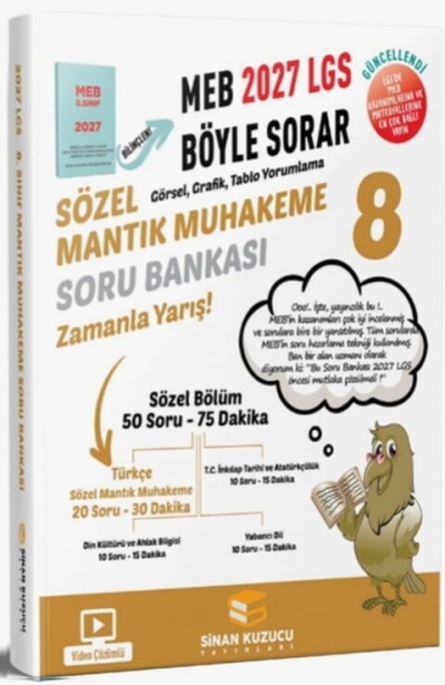 8. Sınıf 2027 Lgs Meb Böyle Sorar Sözel Mantık Muhakeme Soru Bankası Video Çözümlü Sinan Kuzucu Yayınları Vega Efsanesi