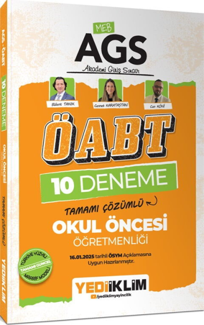 2025 MEB AGS ÖABT Okul Öncesi Öğretmenliği Tamamı Çözümlü 10 Deneme Yediiklim Yayınları Vega Efsanesi