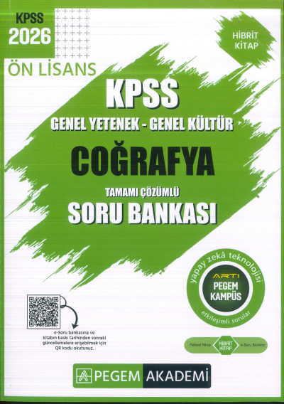 Ön Lisans KPSS Coğrafya Tamamı Çözümlü Soru Bankası Pegem Akademi Vega Efsanesi